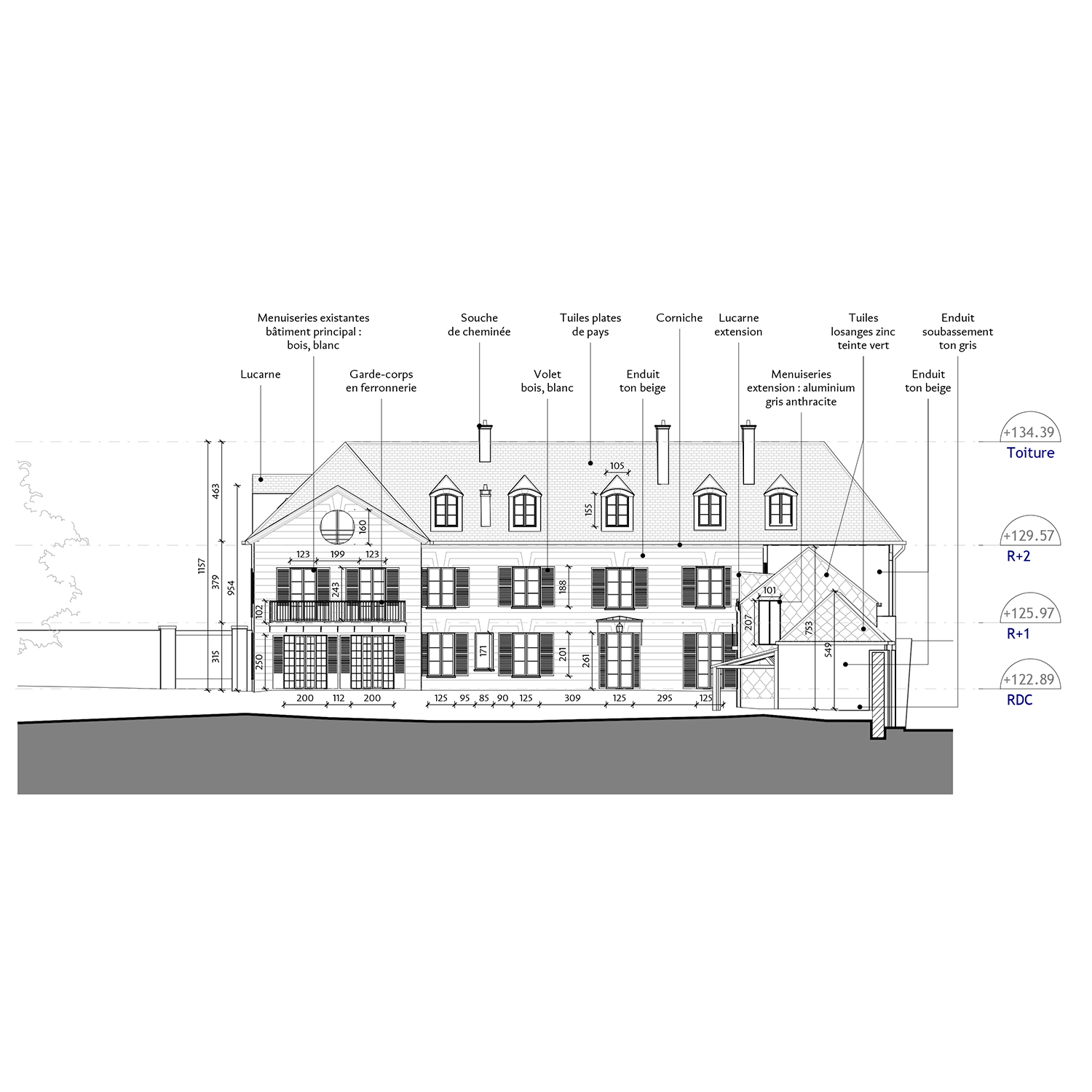 5_Avramova architecte_Louveciennes_Rhabilitation et cration de logements_Faade projet